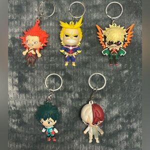 My Hero Academia 5 Keychain Figures 2 Inch Anime Characters EUC